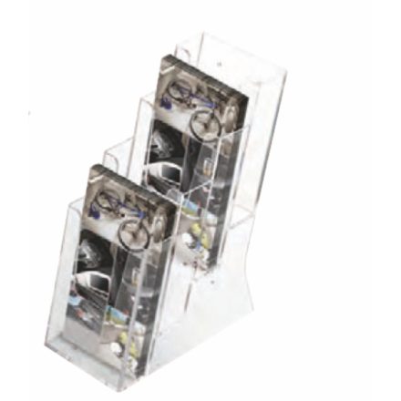 Asztali szórólaptartó, LA4 (99x210 mm) szórólapoknak, 4 rekesz_UMSD003050