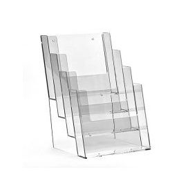 Asztali szórólaptartó A5 szórólap részére, 4 rekeszes