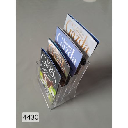 fali szórólaptartó A4 szórólap részére, 4 rekeszes