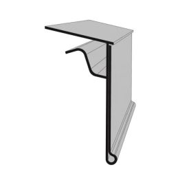   Ársín üvegpolcra, fémrácsra, 39x1000 mm, víztiszta hátlapú