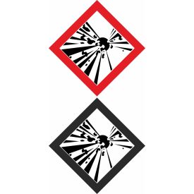   GHS bárca matrica GHS01 Robbanó- és robbanásveszélyes anyagok műa. matrica 100x100 mm