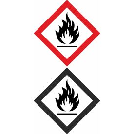   GHS bárca matrica GHS02 Tűzveszélyes gázok vagy folyadékok műa. matrica 100x100 mm