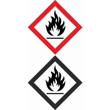 GHS bárca matrica GHS02 Tűzveszélyes gázok vagy folyadékok műa. matrica 100x100 mm
