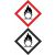 GHS bárca matrica GHS03 Oxidáló gáz vagy folyadék műa. matrica 100x100 mm