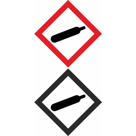GHS bárca matrica GHS04 Veszélyes anyagok-gázok műa. matrica 100x100 mm