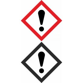   GHS bárca matrica GHS07 Bőr szenzibilizáció ártalmas, irritativ anyagok műa. matrica 100x100 mm