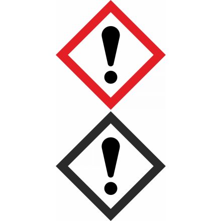 GHS bárca matrica GHS07 Bőr szenzibilizáció ártalmas, irritativ anyagok műa. matrica 100x100 mm