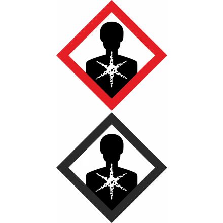 GHS bárca matrica GHS08 Rákkeltő, egészségre veszélyes anyagok műa. matrica 100x100 mm