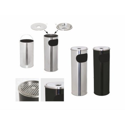 Rozsdamentes szemeteskuka 18-30 literes, hamutálcával