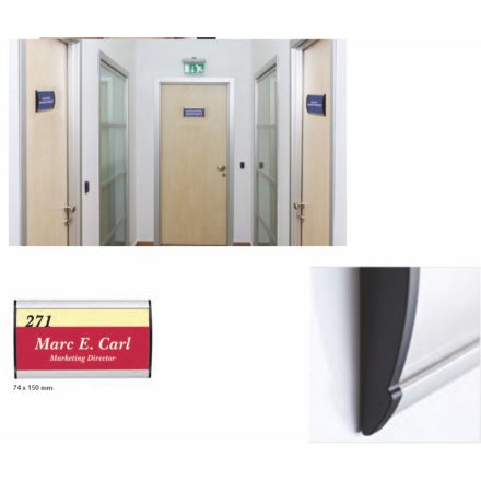 Névtábla, ajtótábla 074 mm-es aluprofilból