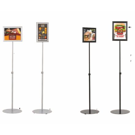 Állítható magasságú infóállvány A4-A3-as, kétoldalas kerettel
