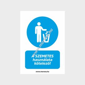   A szemetes használata kötelező! rendelkező tábla, matrica