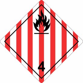   ADR bárca matrica 4.1 osztály Gyúlékony szilárd anyagok, önreaktív anyagok, polimerizálódó anyagok és szilárd, érzéketlenített robbanóanyagok, műa. matrica 100x100 mm