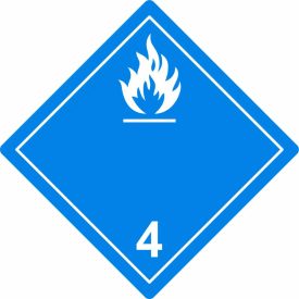   ADR bárca matrica 4.3 osztály Vízzel érintkezve gyúlékony gázokat fejlesztő anyagok, műa. matrica 100x100 mm
