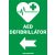 AED defibrillátor balra elsősegély matrica, elsősegély tábla