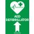 AED defibrillátor előre elsősegély matrica, elsősegély tábla