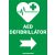 AED defibrillátor jobbra elsősegély matrica, elsősegély tábla
