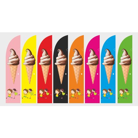 Csavaros Fagyis Beach-flag/Strandzászló nyomat (RUDAZAT nélkül)