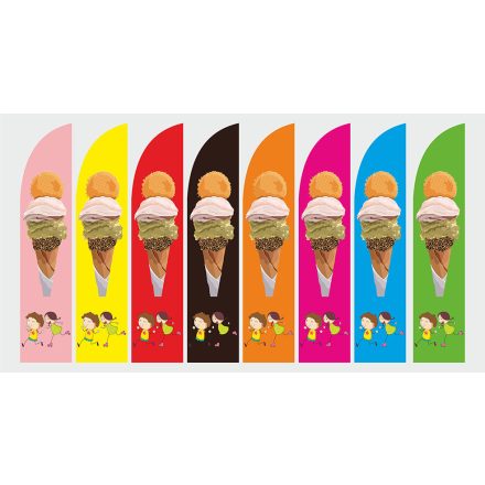 Gombócos Fagyis Beach-flag/Strandzászló nyomat (RUDAZAT nélkül)