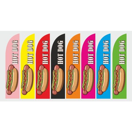 Hot-dog-os Beach-flag/Strandzászló nyomat (RUDAZAT nélkül)