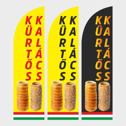 Kürtőskalács Beach-flag/Strandzászló nyomat (RUDAZAT nélkül)