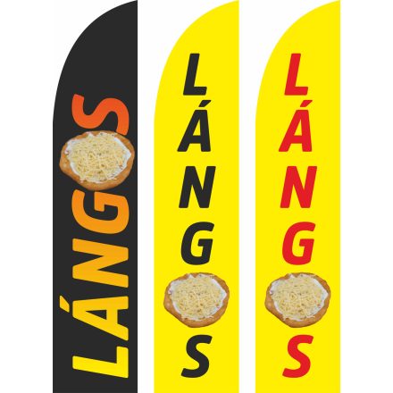 Lángosos Beach-flag/Strandzászló nyomat (RUDAZAT nélkül)