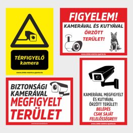 Biztonsági kamera táblák, matricák