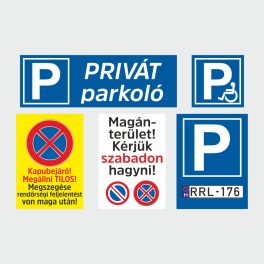 Parkolás táblák, matricák