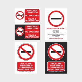 Dohányzással kapcsolatos táblák, matricák