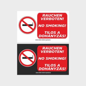 Dohányozni tilos 3 nyelvű tábla, matrica