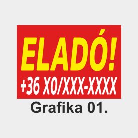 Eladó tábla, matrica, molinó