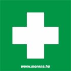 Elsősegély nyújtó hely elsősegély matrica, elsősegély tábla