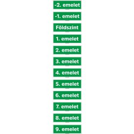 Épületszint jelölő matrica, tábla