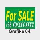 For SALE tábla, matrica, molinó