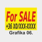 For SALE tábla, matrica, molinó