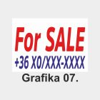 For SALE tábla, matrica, molinó