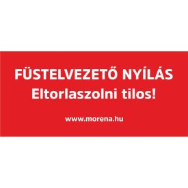 Füstelvezető nyílás tűzvédelmi matrica 11x5 cm