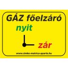 Gáz főelzáró tábla, öntapadó matrica