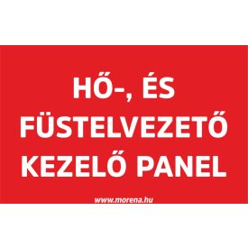   Hő-, és füstelvezető kezelő panel tűzvédelmi matrica, tűzvédelmi tábla 16x25 cm