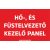 Hő-, és füstelvezető kezelő panel tűzvédelmi matrica, tűzvédelmi tábla 16x25 cm
