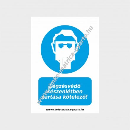 Légzésvédő készenlétben tartása kötelező! rendelkező tábla, matrica