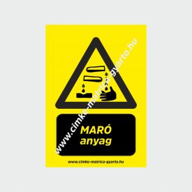 Maró anyag figyelmeztető tábla, matrica