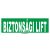 Biztonsági lift menekülési irány és útvonal matrica, tábla