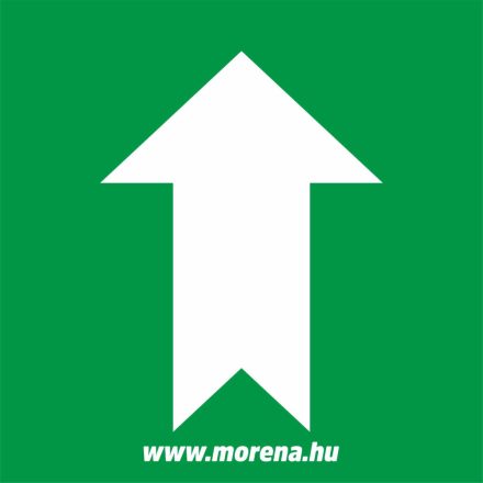 Felfelé mutató menekülési irány és útvonal matrica, tábla