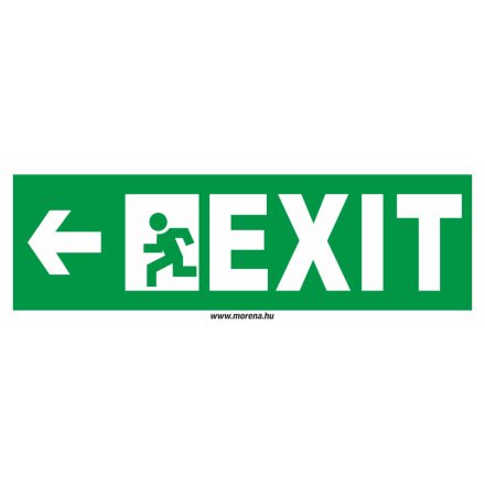 Exit balra menekülési irány és útvonal matrica, tábla