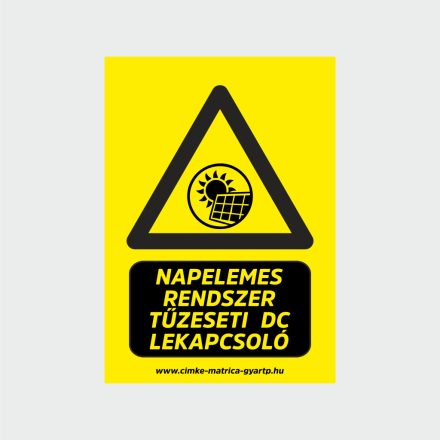 Napelemes rendszer DC tűzeseti lekapcsoló_napelem tábla, napelem matrica