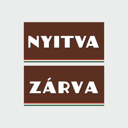 Nemzeti Dohánybolt nyitva-zárva matrica, tábla