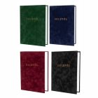 Oklevéltartó, A4, exkluzív, plüss, ARANYOZVA, fekete v. kék v. bordó v. zöld színben