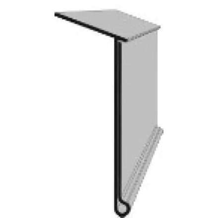 Öntapadós POLC tetejére ragasztható ársín, 39x1000 mm, fehér hátlapú