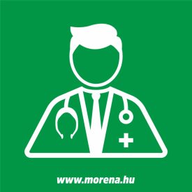 Orvosi rendelő elsősegély matrica, elsősegély tábla